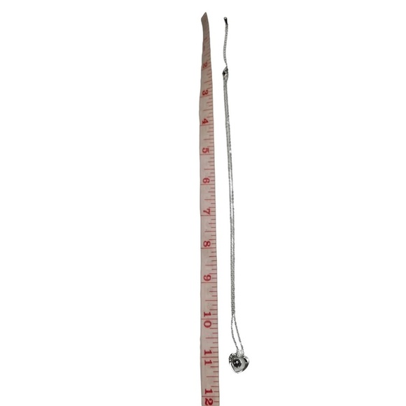 New Jardme Silver Tone Cubic Zirconia Heart Cable Chain Necklace - Picture 8 of 11